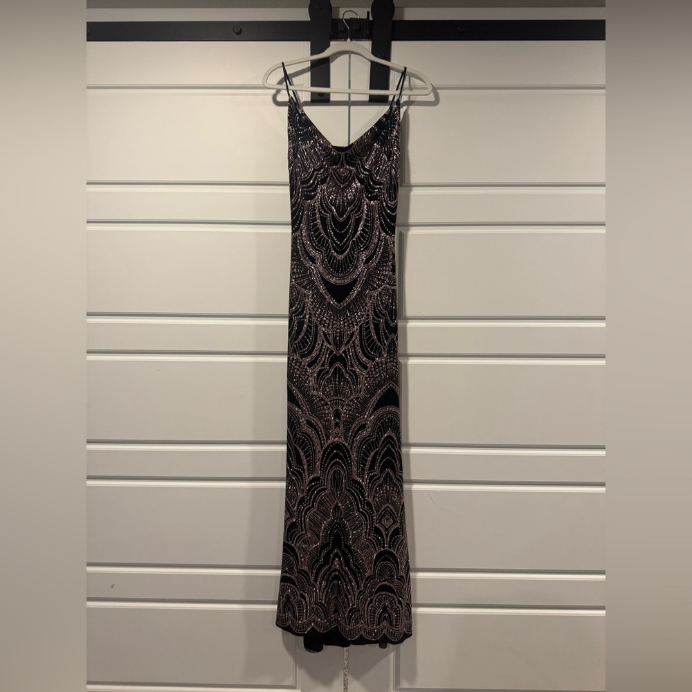 Elegant Black and Gold Women's Dress